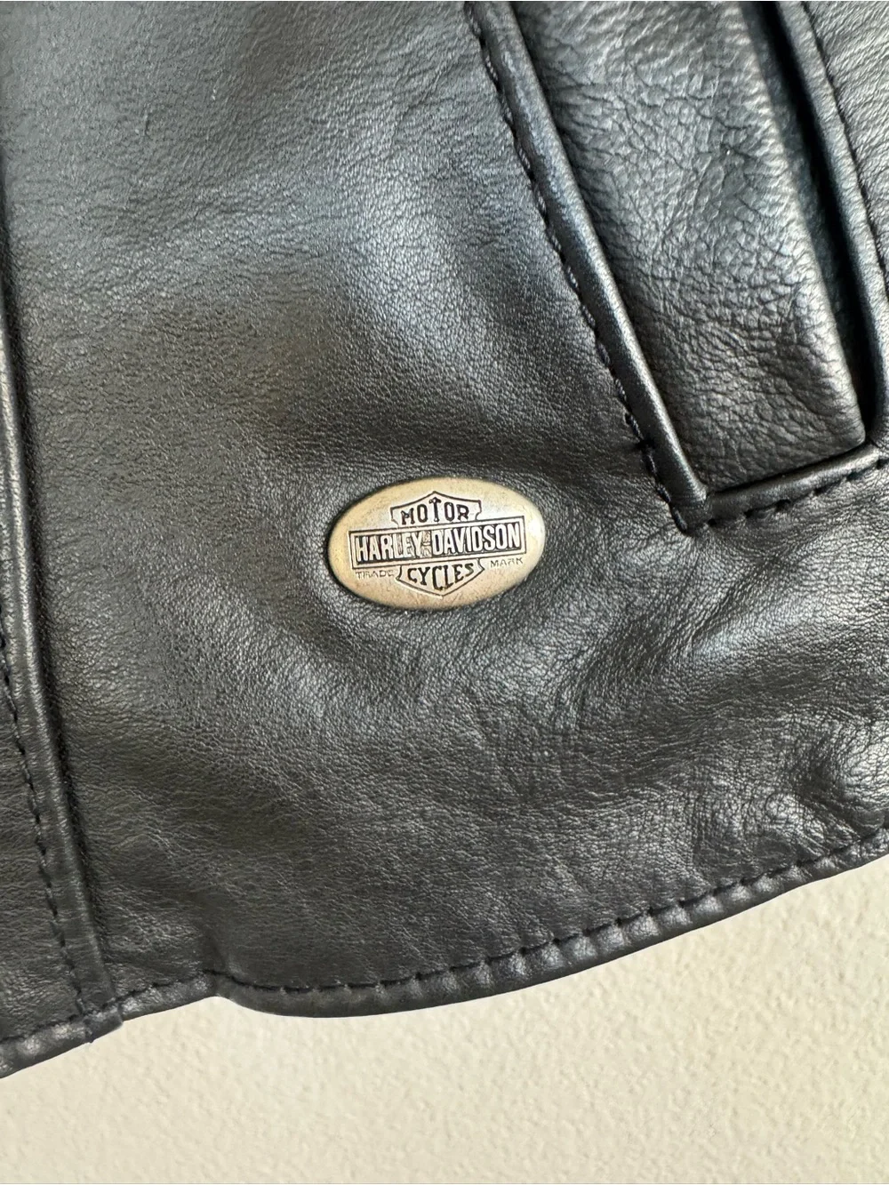 Harley-Davidson Women's Black Genuine Leather Motorcycle Vest USA Made Large